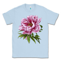 Dusty Blue Peony Flower Illustrations Classic Tee - LillyAllenDesigns