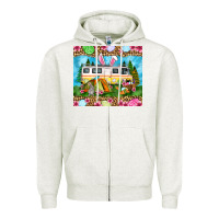 Oatmeal Heather Easter Day camping Zipper Hoodie - OliviaCreatesArt