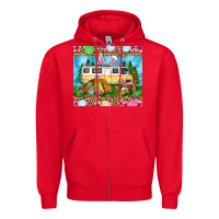 Red Easter Day camping Zipper Hoodie - OliviaCreatesArt
