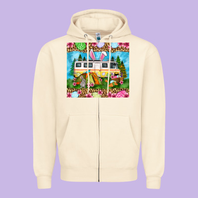 Easter Day Camping Zipper Hoodie Designed By Oliviacreatesart