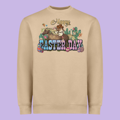 Happy Easter Day Rodeo Heavyweight Sweatshirt Designed By Howdyjamesfarm