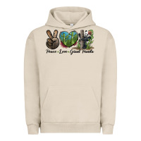 Pigment French Oak Peace Love Giant Panda Urban Hoodie - LillyAllenDesigns