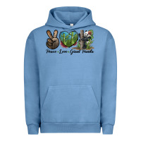 Pigment Pebble Blue Peace Love Giant Panda Urban Hoodie - LillyAllenDesigns