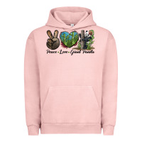 Pigment Salmon Peace Love Giant Panda Urban Hoodie - LillyAllenDesigns
