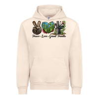 Sandshell Peace Love Giant Panda Urban Hoodie - LillyAllenDesigns