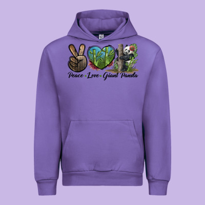 Peace Love Giant Panda Urban Hoodie Designed By Lillyallendesigns