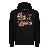 Black Blessed women are born in March Premium Hoodie - FaDigitalArtStudio