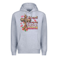 Heather Grey Blessed women are born in March Premium Hoodie - FaDigitalArtStudio