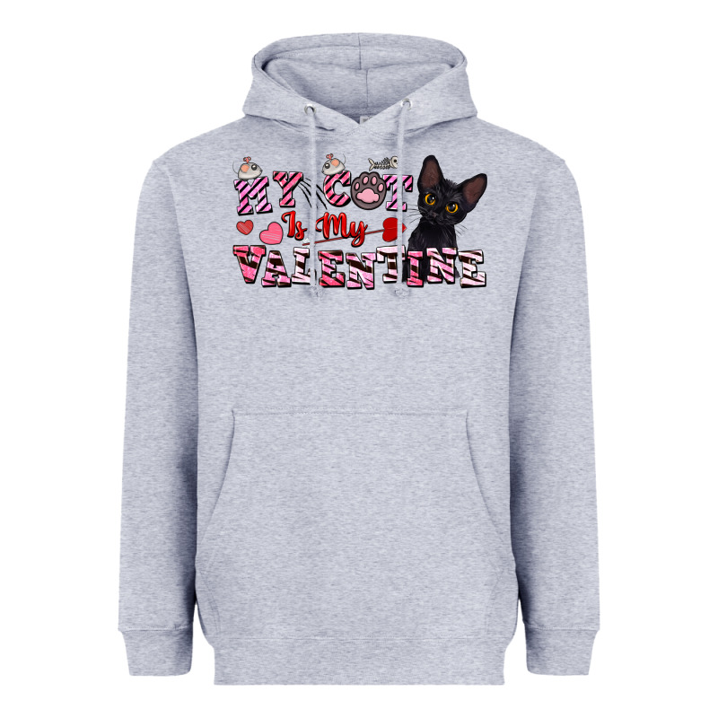 My Cat Is My Valentine Heavyweight Hoodie by FaDigitalArtStudio | Teevron
