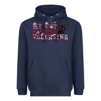 Navy my cat is my valentine Heavyweight Hoodie - FaDigitalArtStudio