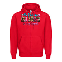 Red half of my haert is deployed olivia Zipper Hoodie - OliviaCreatesArt