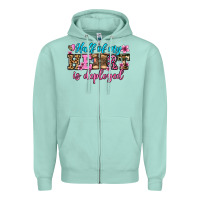 Seafoam half of my haert is deployed olivia Zipper Hoodie - OliviaCreatesArt