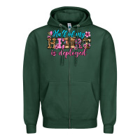 Sports Green half of my haert is deployed olivia Zipper Hoodie - OliviaCreatesArt
