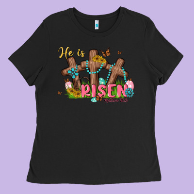 He Is Risen Ladies Tee Designed By Maliassmallbusiness