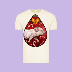 Christmas Pig Vintage Tee Designed By Lillyallendesigns