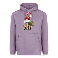 Lavender Christmas Gnome With Cookie Heavyweight Hoodie - BundleAndBundleShop