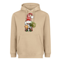 Mushroom Christmas Gnome With Cookie Heavyweight Hoodie - BundleAndBundleShop