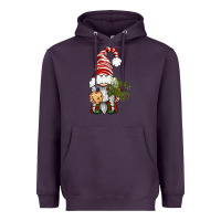 Plum Christmas Gnome With Cookie Heavyweight Hoodie - BundleAndBundleShop