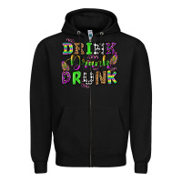 Black drink drank drunk mardi gras olivia Zipper Hoodie - OliviaCreatesArt