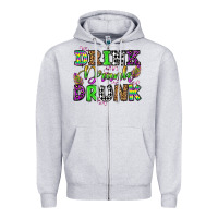 Heather Grey drink drank drunk mardi gras olivia Zipper Hoodie - OliviaCreatesArt