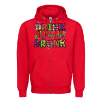 Red drink drank drunk mardi gras olivia Zipper Hoodie - OliviaCreatesArt