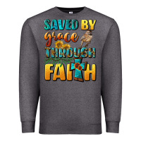 Charcoal Heather saved by grace through faith Premium Sweatshirt - BundleAndBundleShop