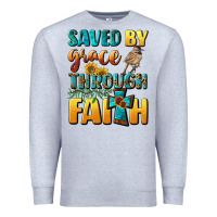 Heather Grey saved by grace through faith Premium Sweatshirt - BundleAndBundleShop
