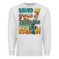 Oatmeal Heather saved by grace through faith Premium Sweatshirt - BundleAndBundleShop