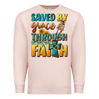 Pale Pink saved by grace through faith Premium Sweatshirt - BundleAndBundleShop
