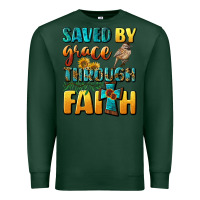 Sports Green saved by grace through faith Premium Sweatshirt - BundleAndBundleShop