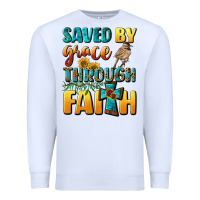 White saved by grace through faith Premium Sweatshirt - BundleAndBundleShop