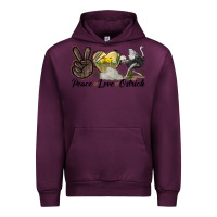 Mauve Wine peace love ostrich Urban Hoodie - LillyAllenDesigns