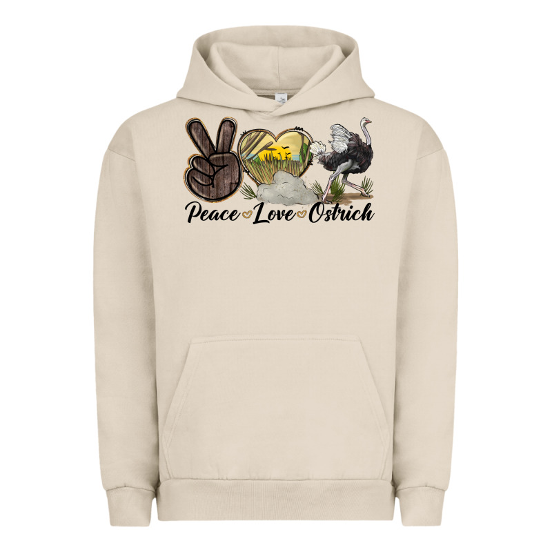 Peace Love Ostrich Urban Hoodie by LillyAllenDesigns | Teevron