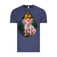 Vintage Denim christmas pig Vintage Tee - LillyAllenDesigns