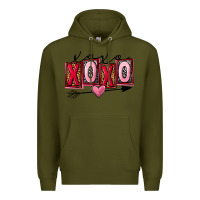 Army Green Xoxo love Valentine's Day Premium Hoodie - FaDigitalArtStudio