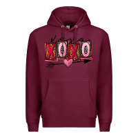 Burgundy Xoxo love Valentine's Day Premium Hoodie - FaDigitalArtStudio