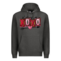 Charcoal Heather Xoxo love Valentine's Day Premium Hoodie - FaDigitalArtStudio