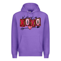 Purple Xoxo love Valentine's Day Premium Hoodie - FaDigitalArtStudio