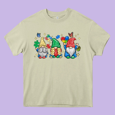 Autism Gnome Heavy Core Tee Designed By Maliassmallbusiness