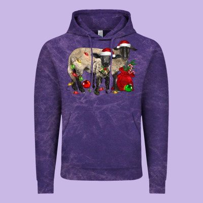 Christmas Suffolk Sheep And Baby Suffolk Sheep Vintage Hoodie Designed By Lillyallendesigns