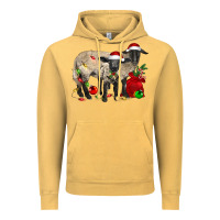 Vintage Mustard Christmas Suffolk Sheep And Baby Suffolk Sheep Vintage Hoodie - LillyAllenDesigns