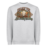 Heather Grey Chasin you like a shot of whiskey bull skull Heavyweight Sweatshirt - HowdyJamesFarm