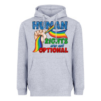 Heather Grey Human Rights Are Not Optional Heavyweight Hoodie - BundleAndBundleShop