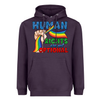 Plum Human Rights Are Not Optional Heavyweight Hoodie - BundleAndBundleShop