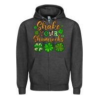 Charcoal Heather St. Patrick's Shake your shamrocks Zipper Hoodie - OliviaCreatesArt