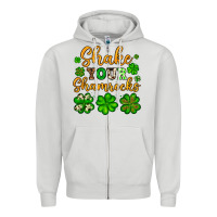 Dove Grey St. Patrick's Shake your shamrocks Zipper Hoodie - OliviaCreatesArt