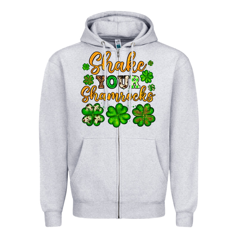St. Patrick's Shake Your Shamrocks Zipper Hoodie by OliviaCreatesArt | Teevron