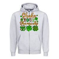 Heather Grey St. Patrick's Shake your shamrocks Zipper Hoodie - OliviaCreatesArt