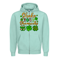Seafoam St. Patrick's Shake your shamrocks Zipper Hoodie - OliviaCreatesArt