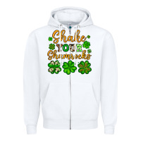 White St. Patrick's Shake your shamrocks Zipper Hoodie - OliviaCreatesArt